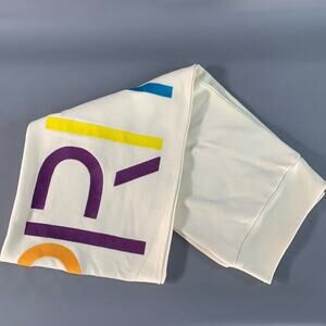 ESPRIT Cream Multi Color Embroidered Cotton Polyester Scarf